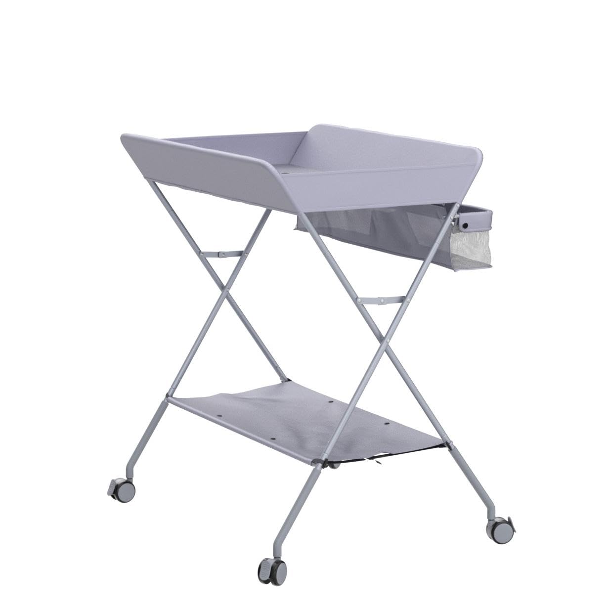 EGREE large storage baskets and lower space organize diapers, towels, and toys.