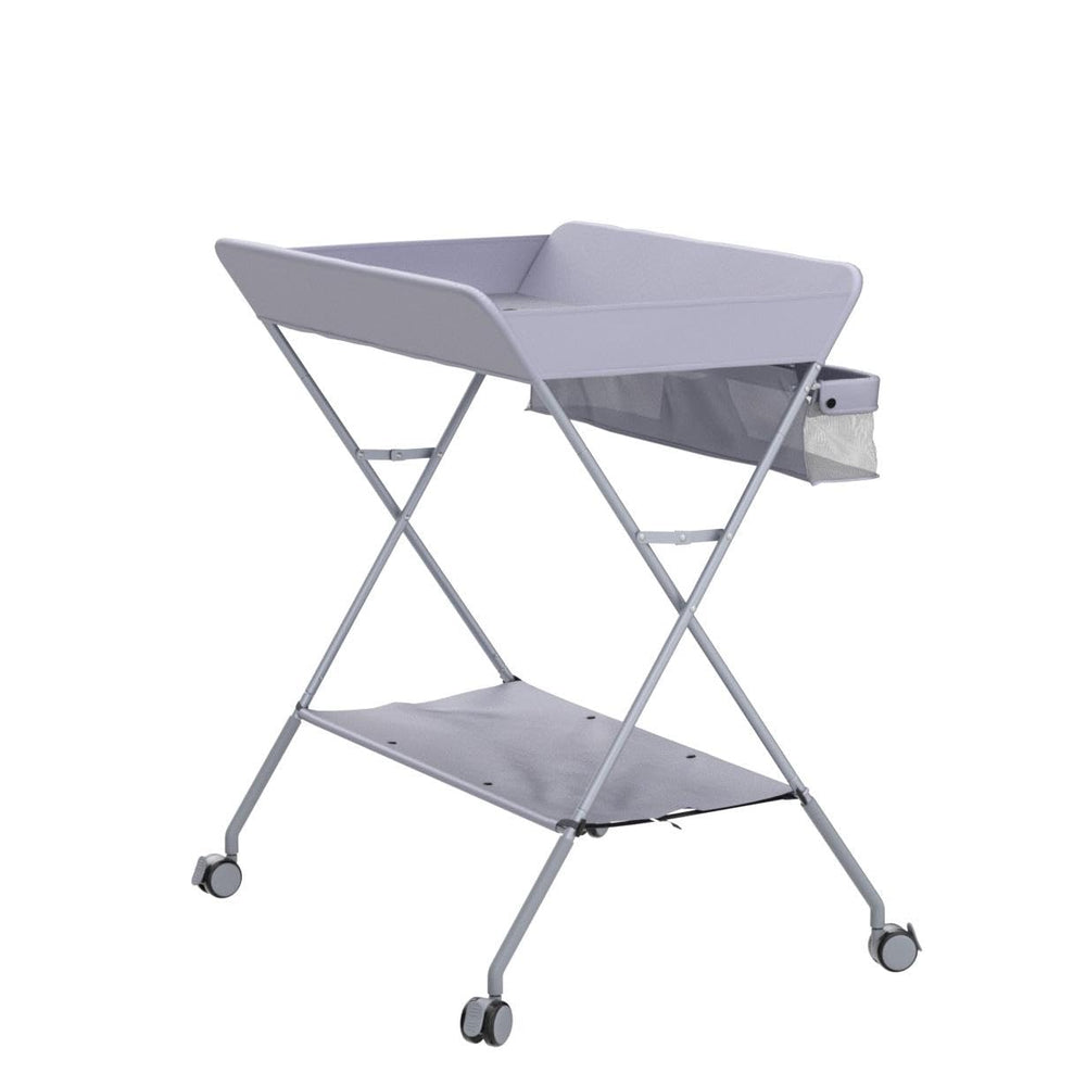 EGREE large storage baskets and lower space organize diapers, towels, and toys.