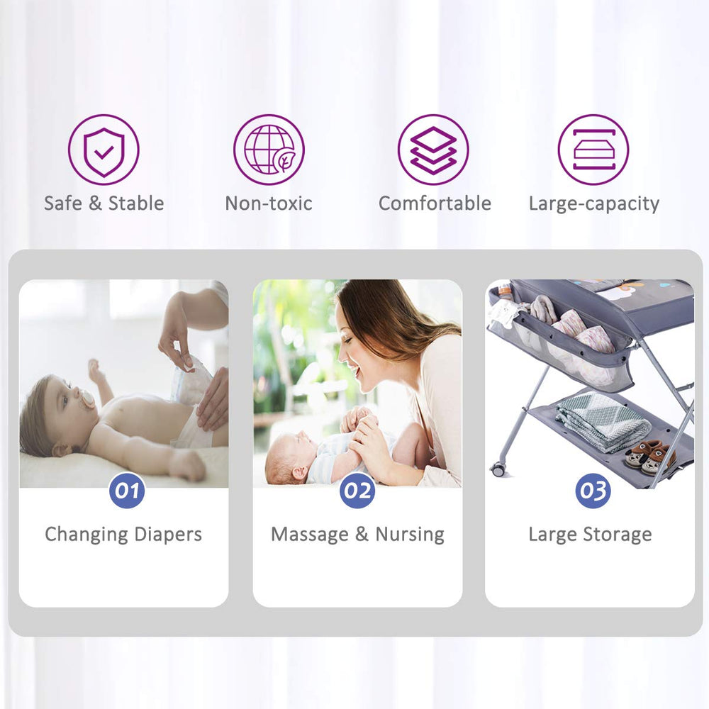 EGREE portable nursery station used as changing and drying rack when not in diaper mode.