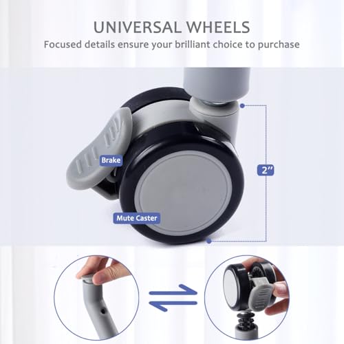 EGREE four heavy-duty lockable wheels roll quietly on carpets for smooth diaper tasks.