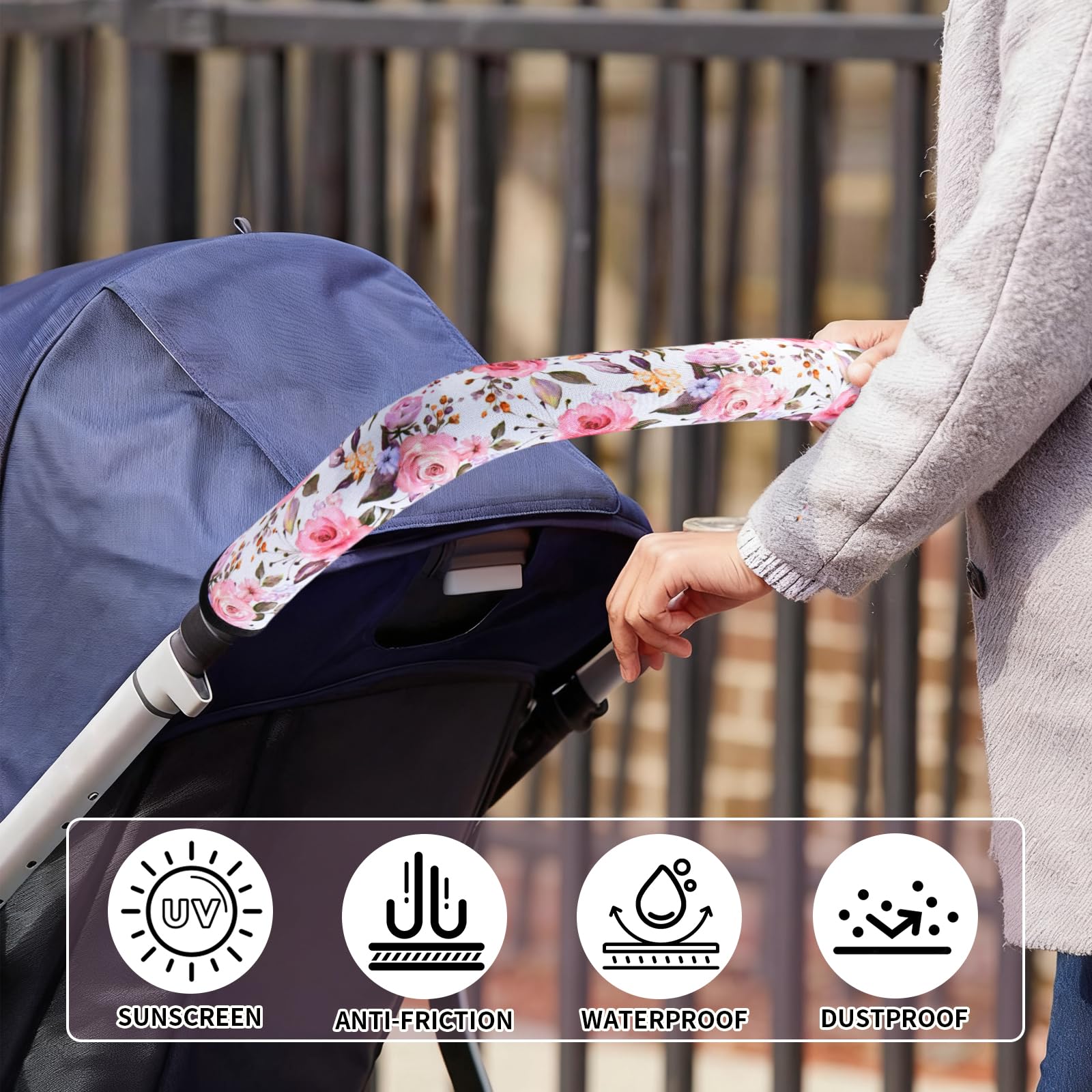 EHRGK handle cover easy install hook-and-loop closure on stroller