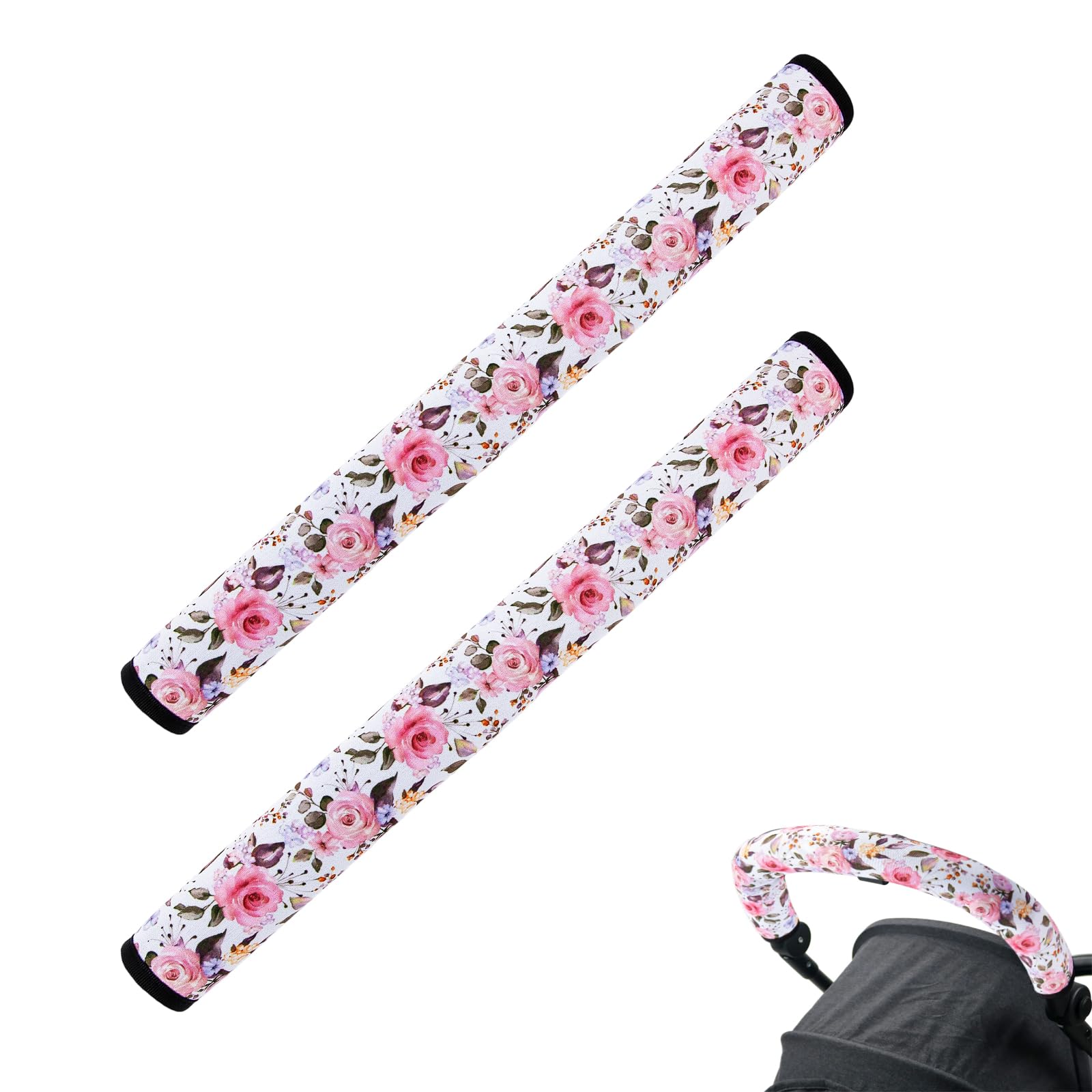 EHRGK stroller handle cover universal fit closeup showing cushioned grip for comfortable pushes