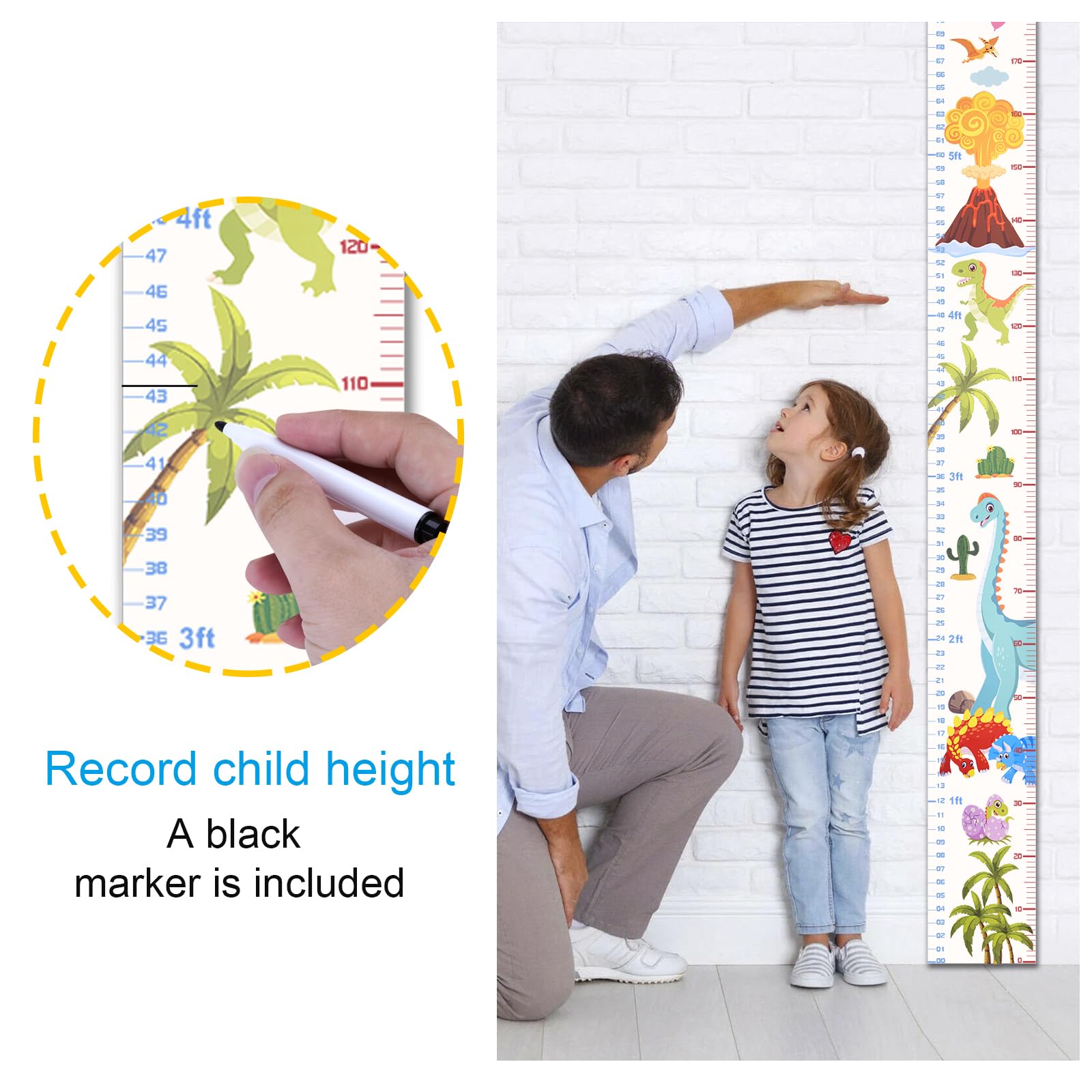 Eichzer growth chart sticker installation and easy removal from smooth surfaces
