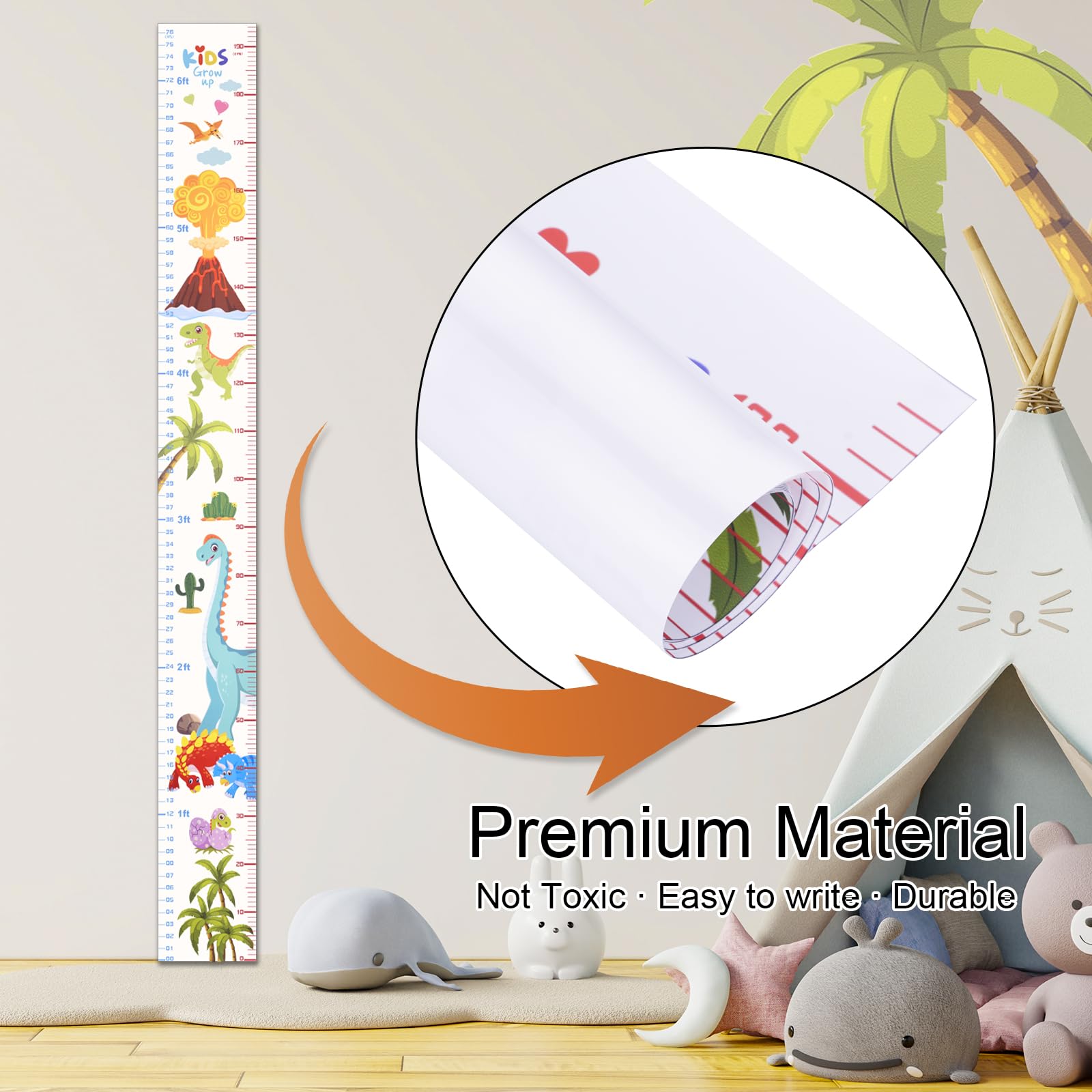 Eichzer growth chart waterproof PVC material with vibrant colors