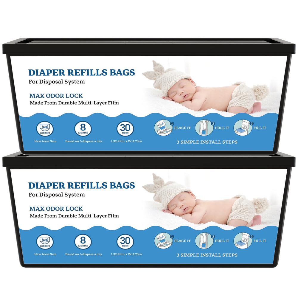 eiekako diaper refill bags for easy-roll closeup highlight compatibility and strong odor control.