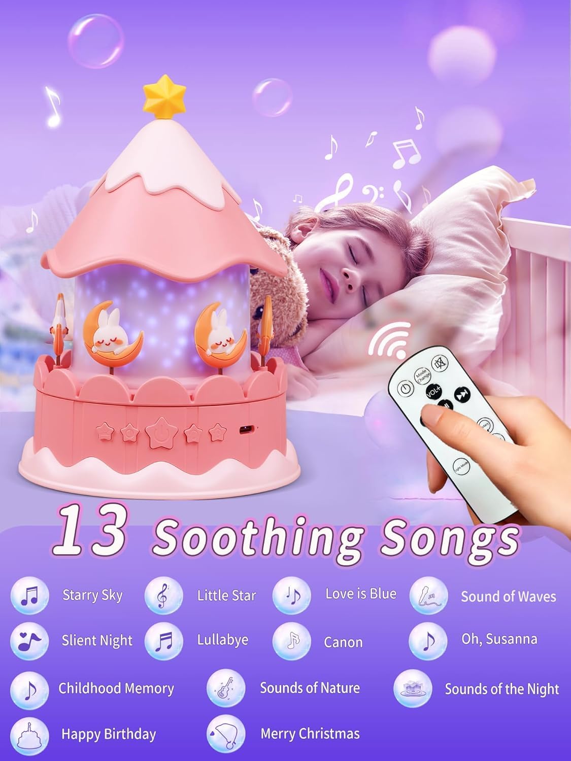 Eigther 21-film projector night light offers dreamy themes for storytime.