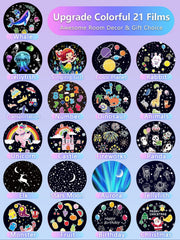 Eigther star projector displays 21 film scenes for imaginative play