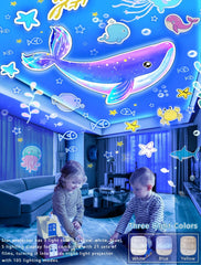 Eigther yellow-white-blue light modes offer warm, pure, and mysterious options for different moods.