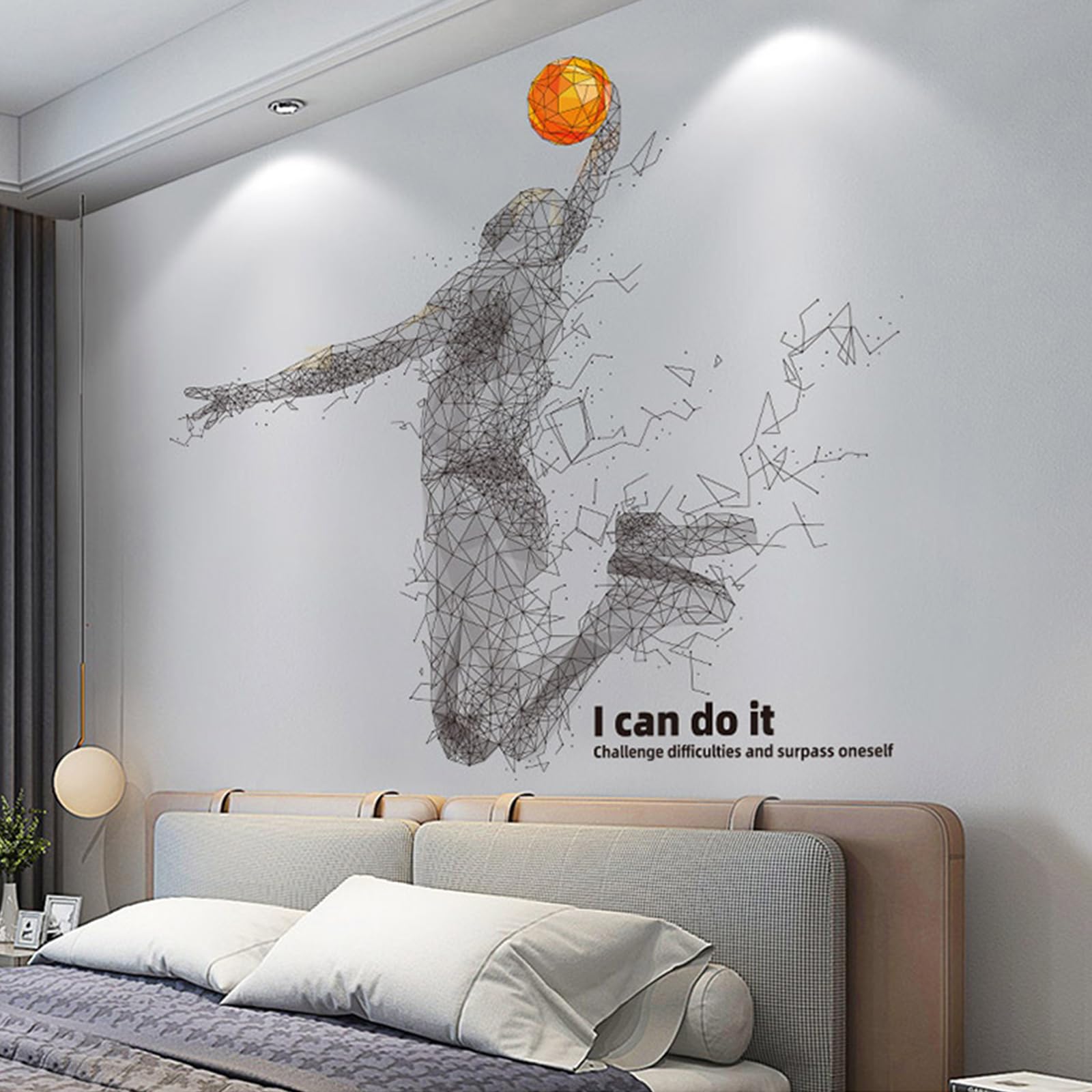 EIIXMSO detachable DIY sports wall stickers apply easily and remove cleanly.