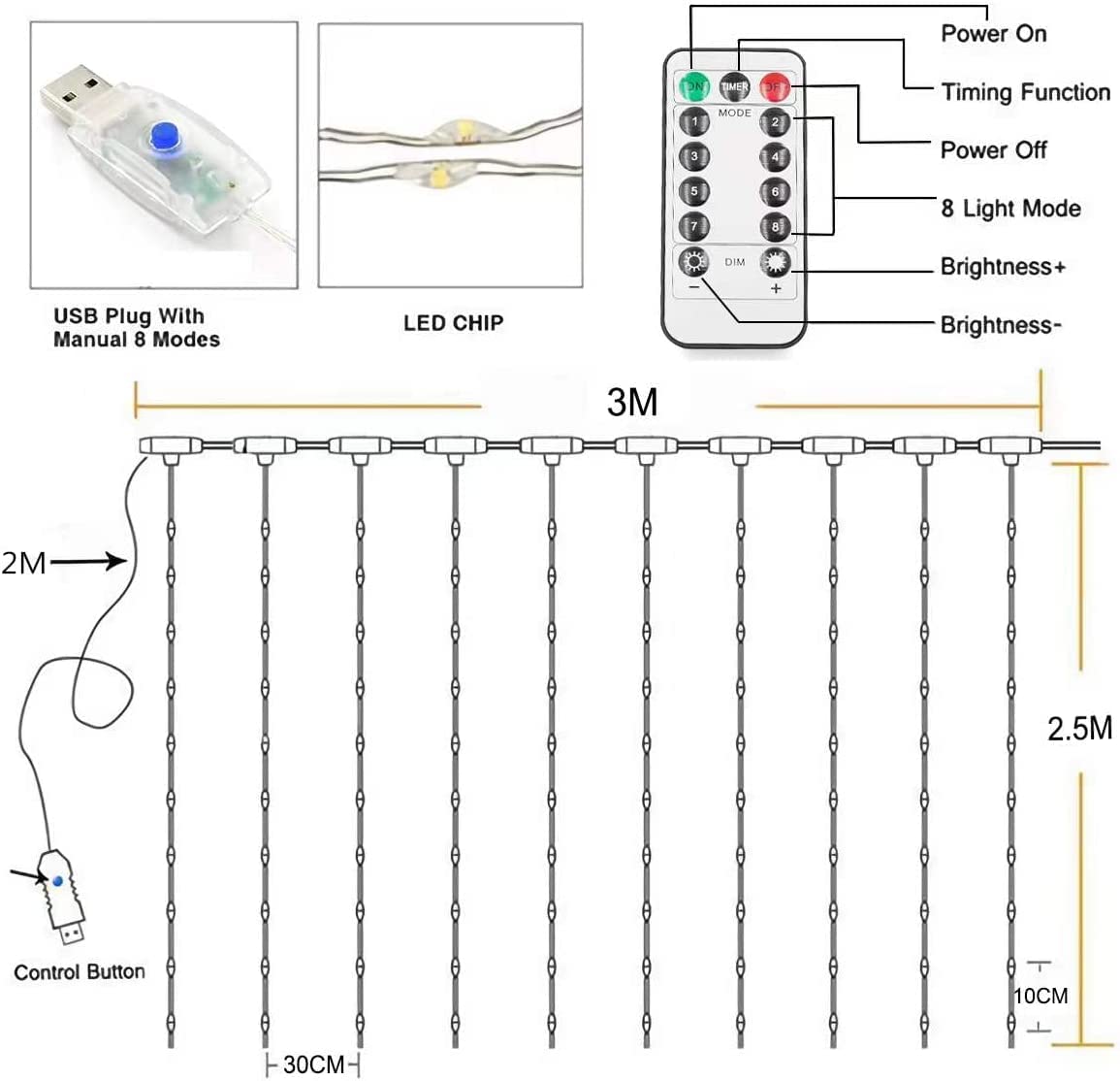 Eimilaly remote lights mood options for birthdays or cozy evenings.