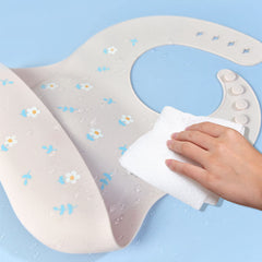 Eimmabey Silicone Bibs Blueberry colorful pattern demonstrates versatile mealtime protection for toddlers