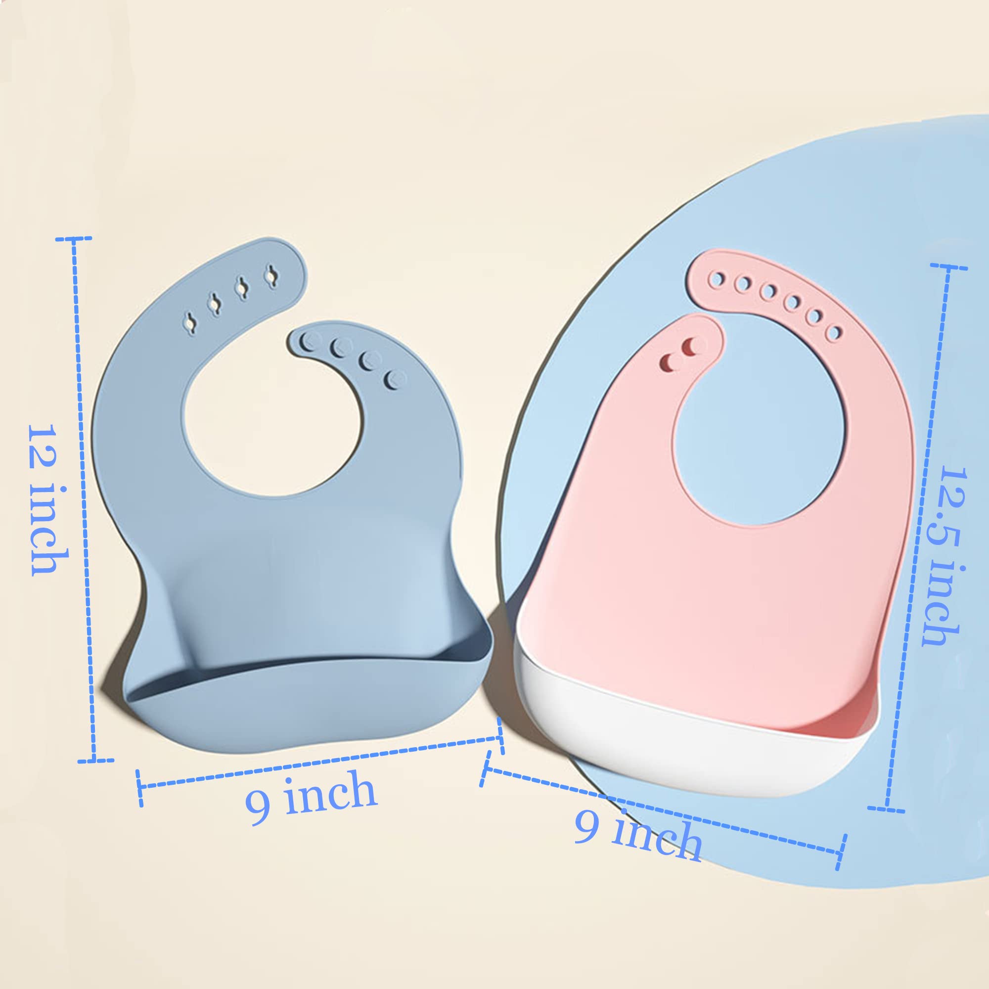 Eimmabey Silicone Bibs Blueberry folded-travel-ready shows compact, waterproof bibs on the go
