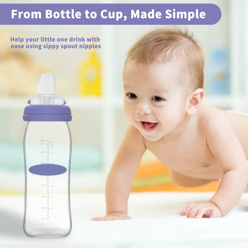 Eiszhjk baby using spout for comfortable sipping during playtime.