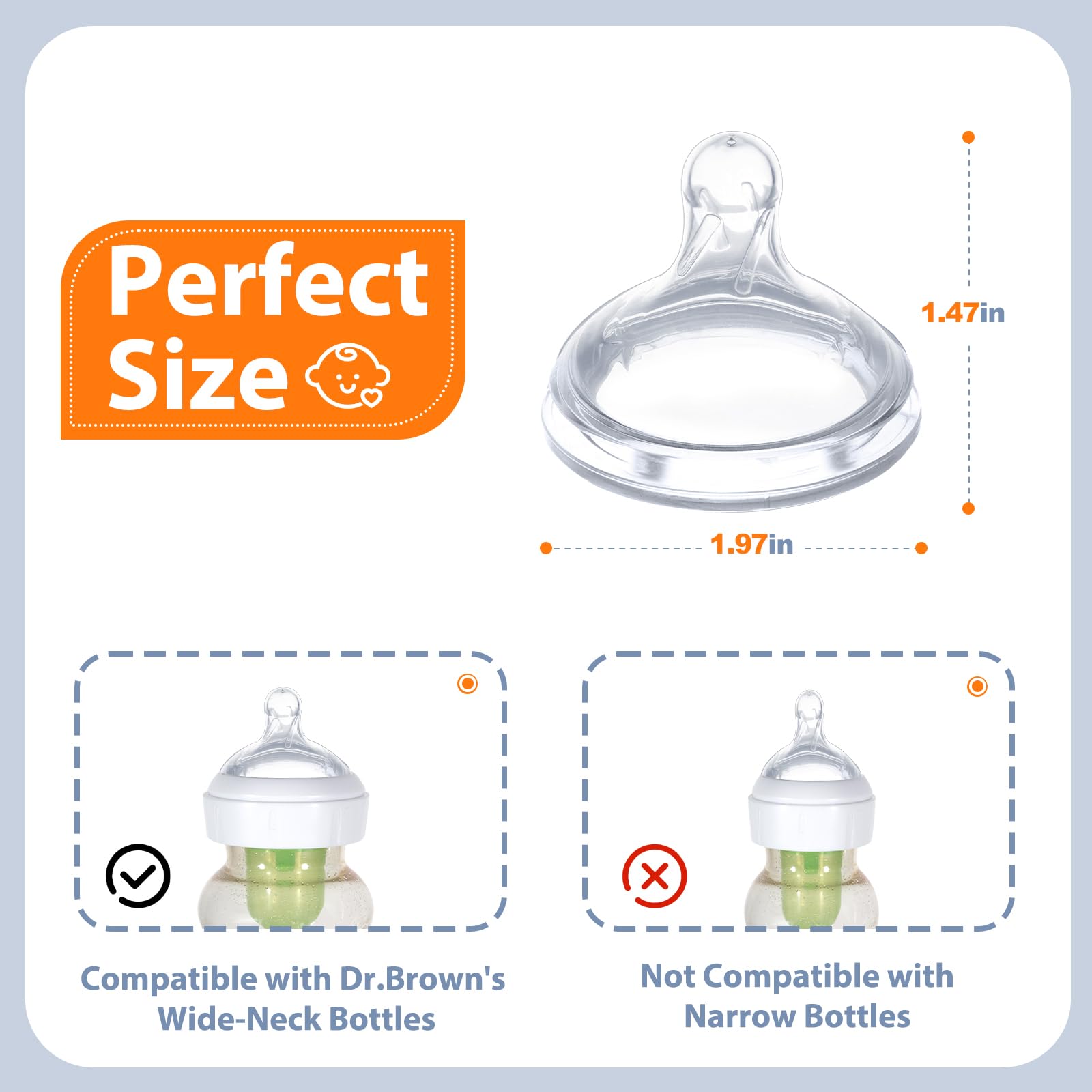 Eiszhjk BPA-free silicone nipple close-up emphasizes safe materials.