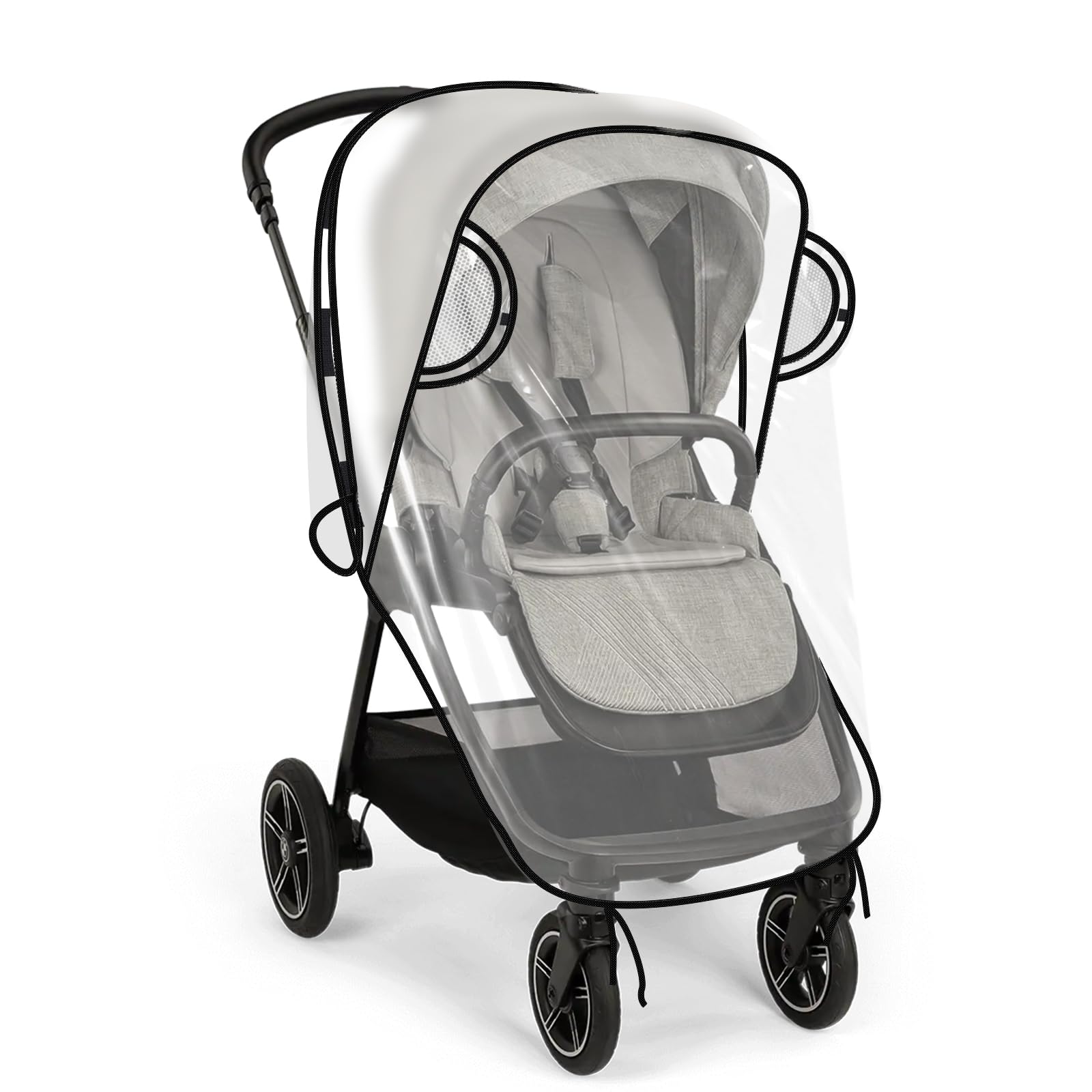 Eiszhjk rain cover on Nuna stroller offers reliable weather protection during rain.