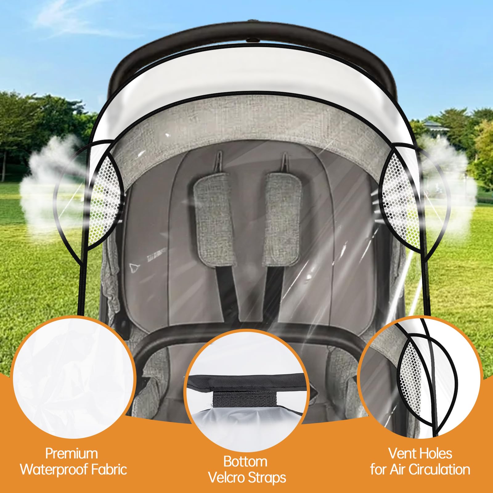 Eiszhjk rain cover tear-resistant material closeup highlights durability.