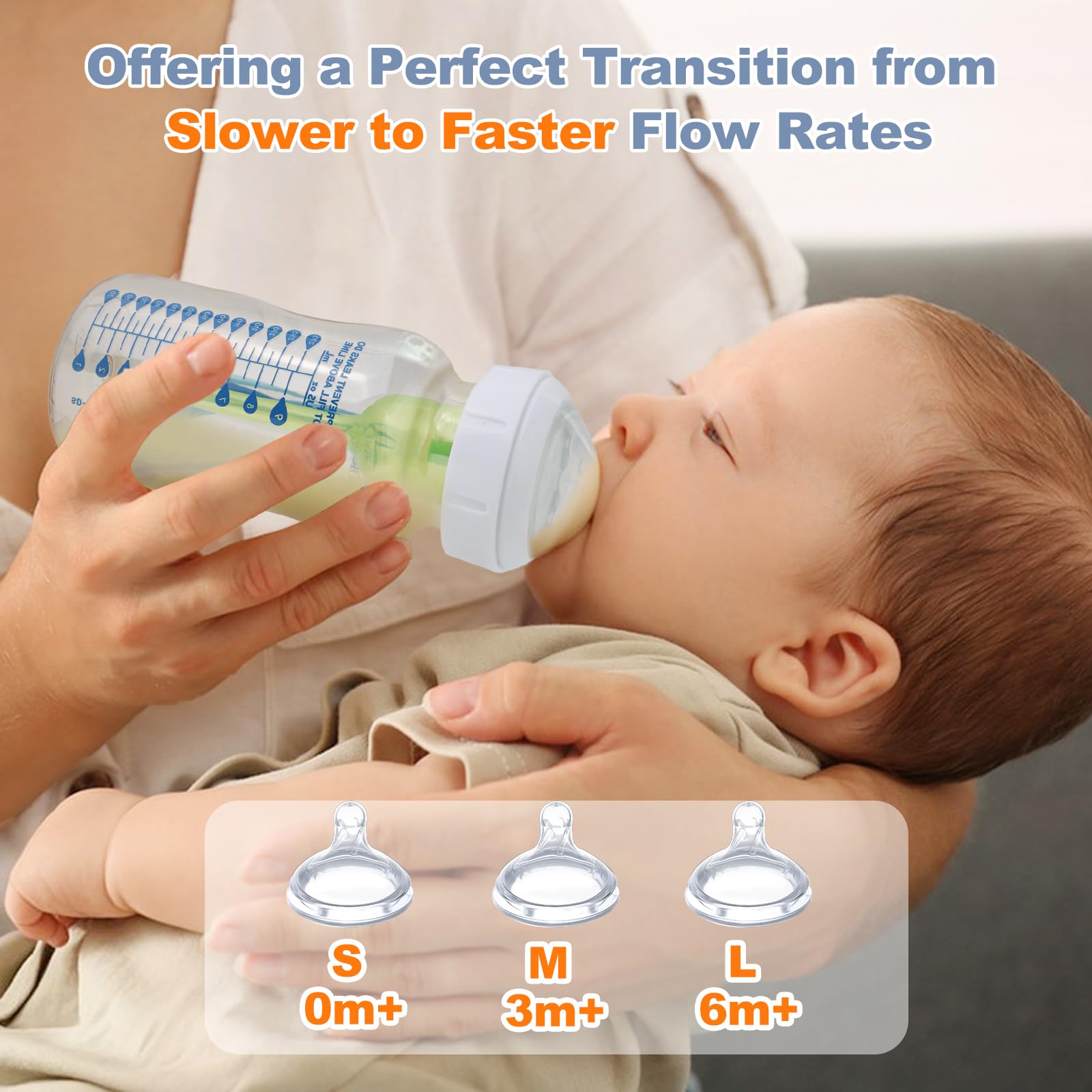 Eiszhjk soft-durable silicone nipples provide long-lasting reliability for busy families.