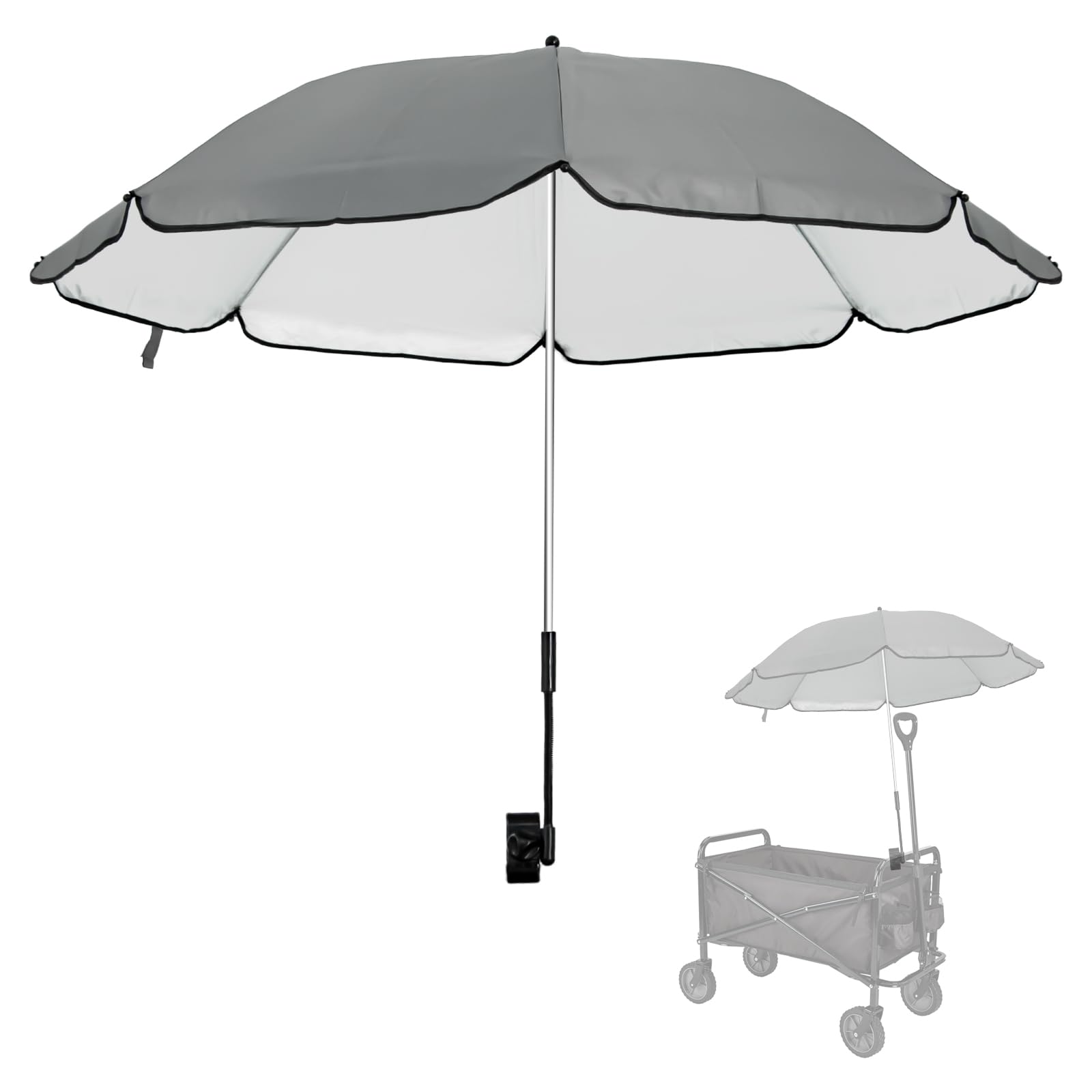 Eiszhjk UPF 50+ wagon umbrella canopy shade for all-day sun protection.