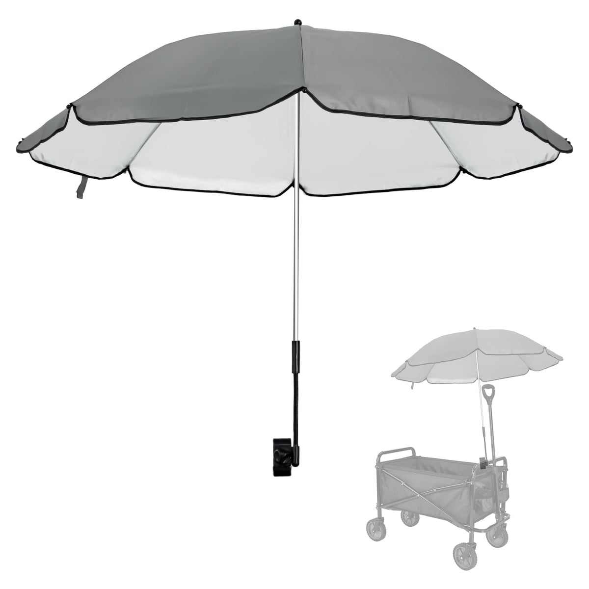 Eiszhjk UPF 50+ wagon umbrella canopy shade for all-day sun protection.