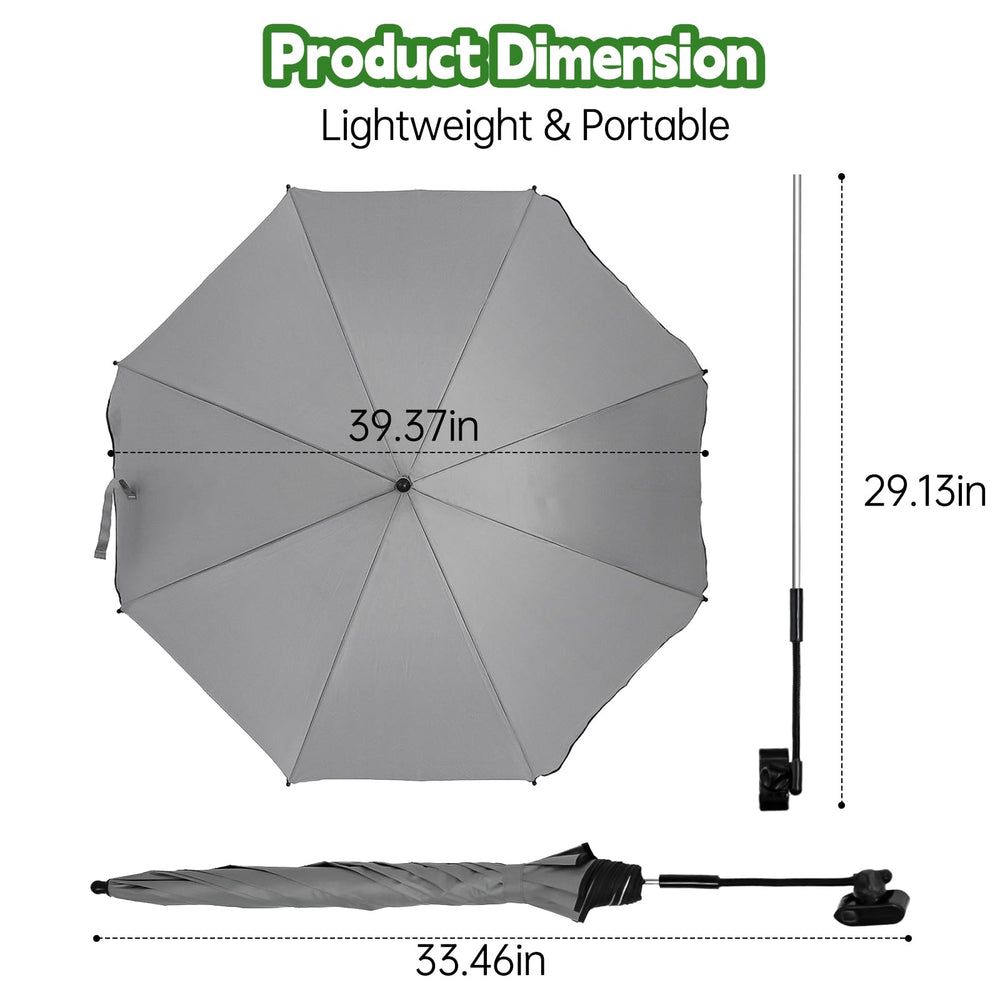 Eiszhjk UPF 50+ wagon umbrella fits golf carts and outdoor chairs.