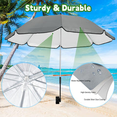 Eiszhjk UPF 50+ wagon umbrella universal clamp enables flexible 360° swivel.