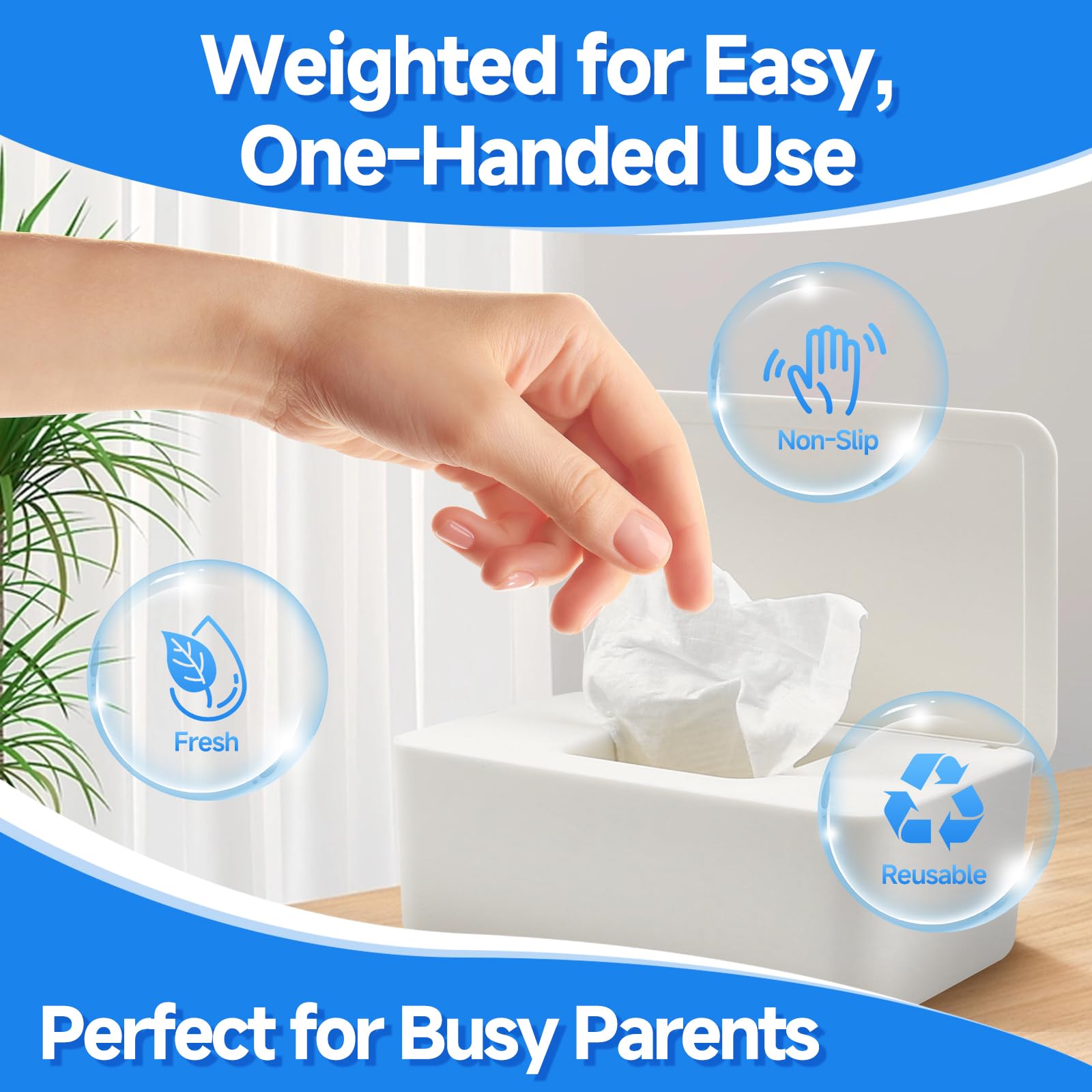 Eiszhjk weighted lid enables easy one-handed pull during busy moments