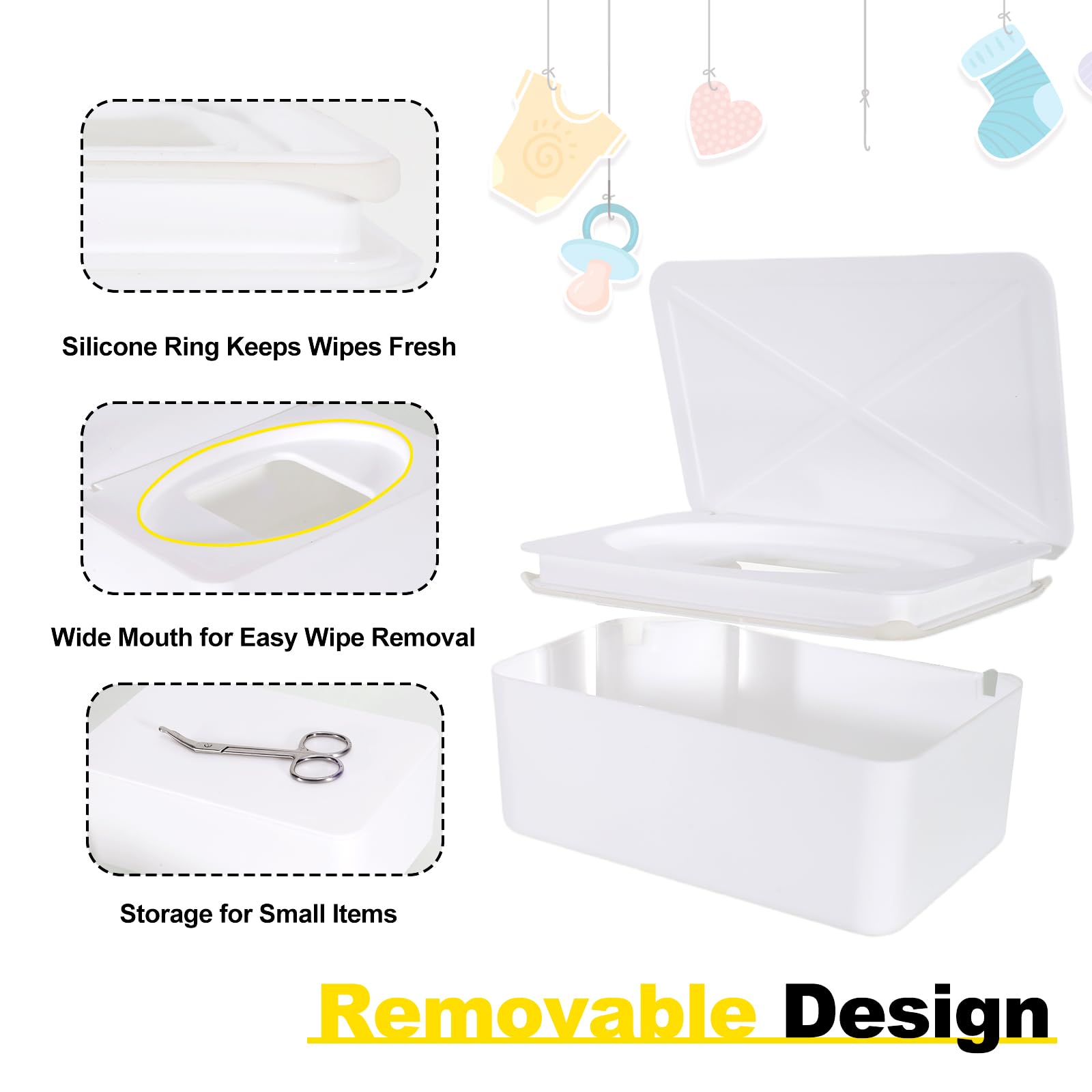 Eiszhjk Wipes Dispenser hides packaging for a tidy shelf.
