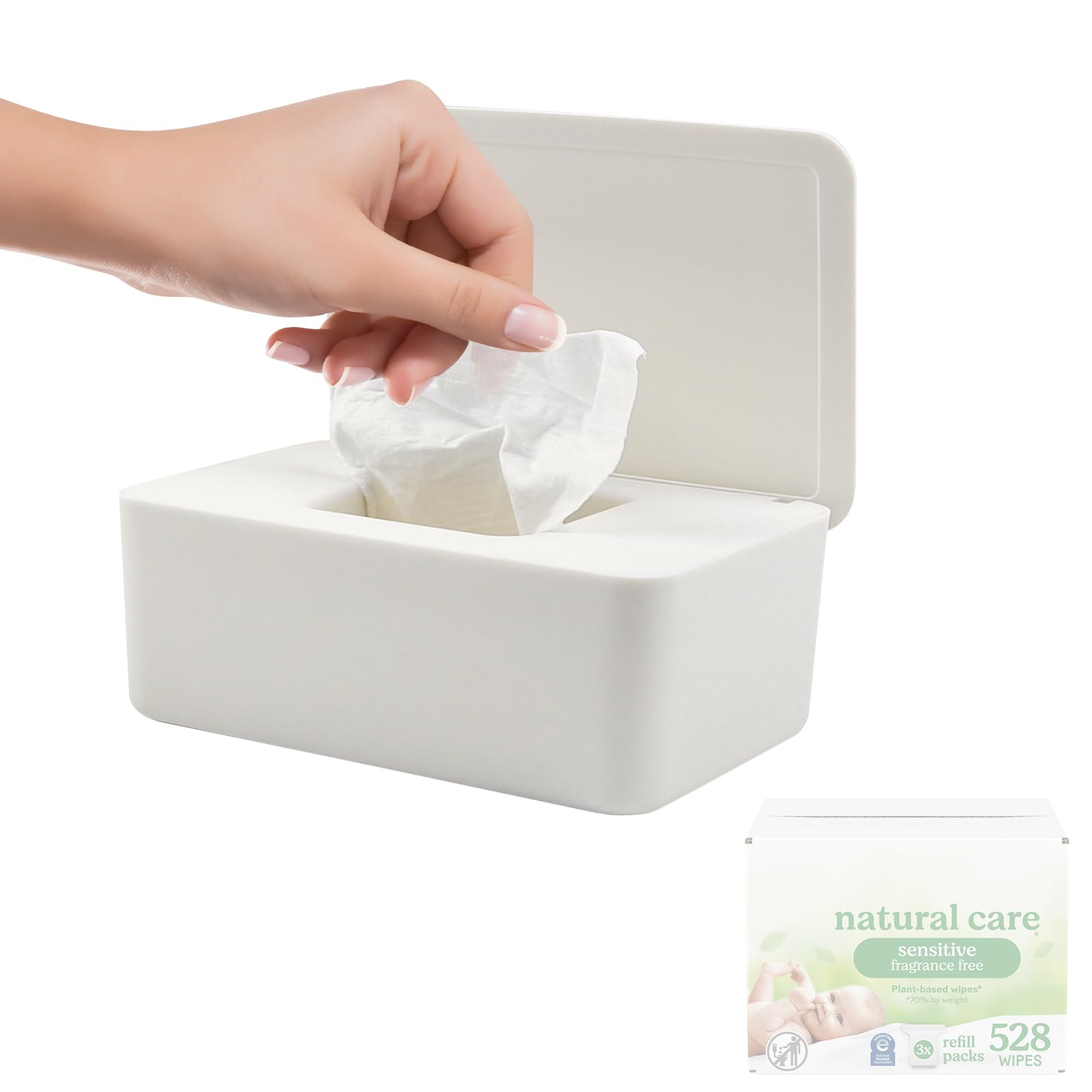 Eiszhjk wipes dispenser showing Huggies compatibility for quick diaper changes