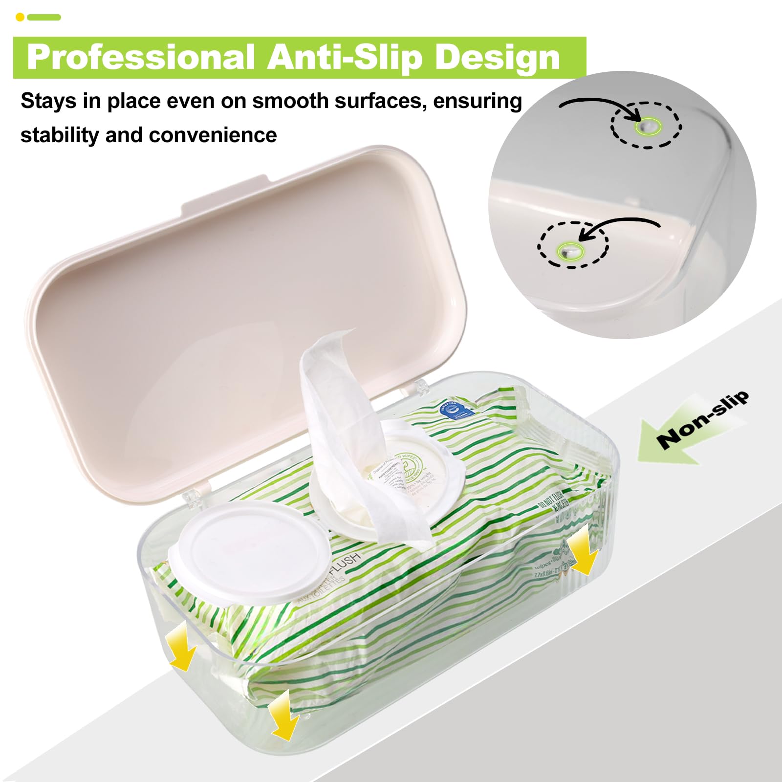 Eiszhjk wipes dispenser one-handed lid enables convenient single-handed use during busy moments
