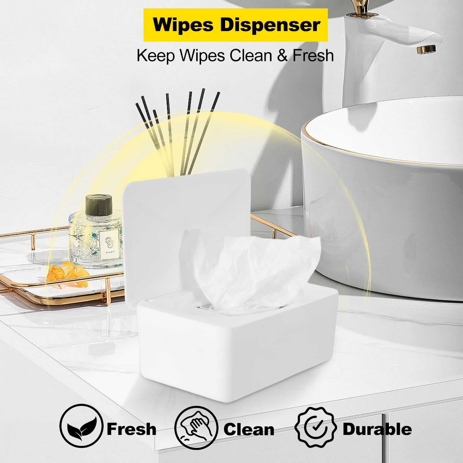 Eiszhjk Wipes Dispenser with sealing lid keeps wipes moist and ready.