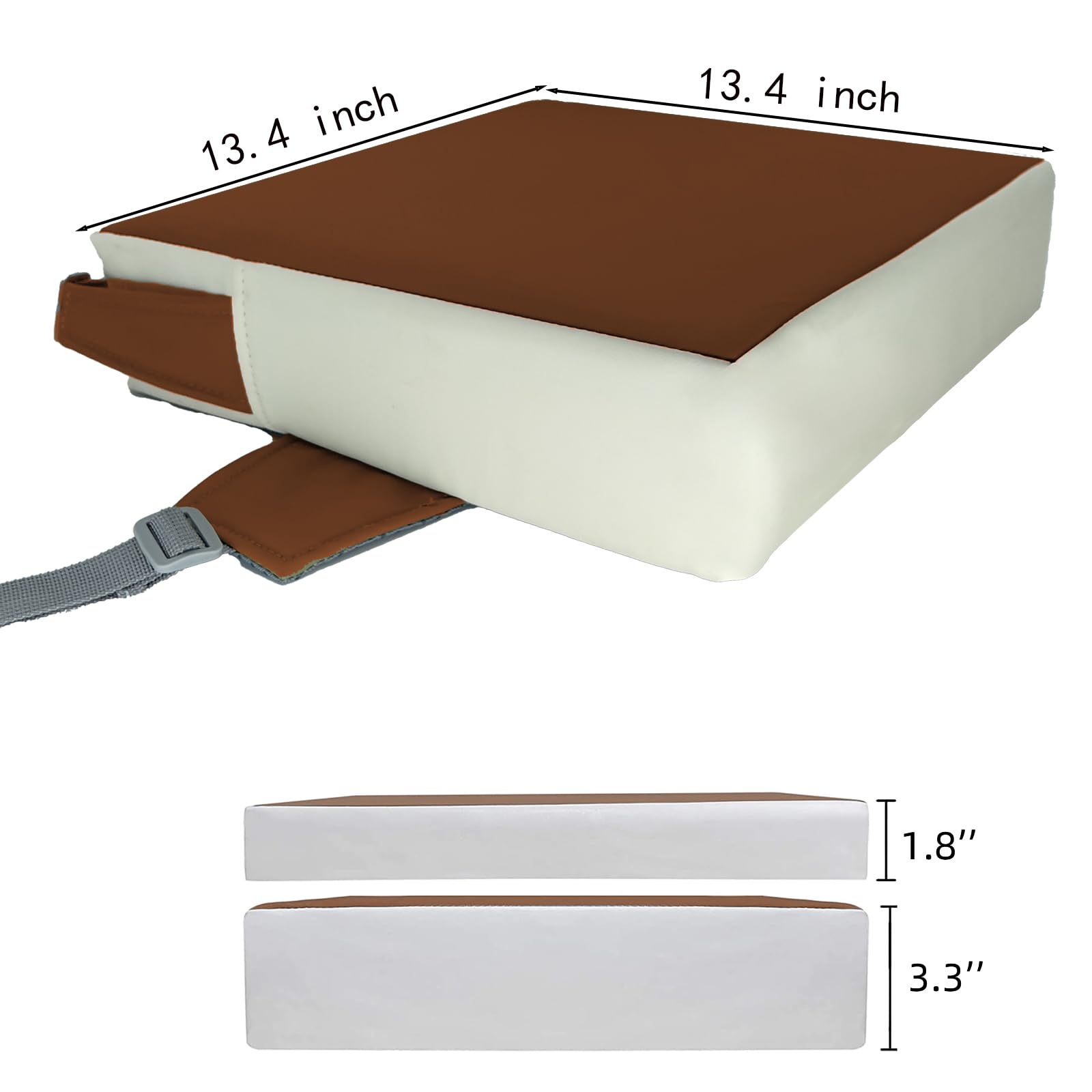 Eiury booster seat cushion uses PU leather for durable, wrinkle-resistant comfort.