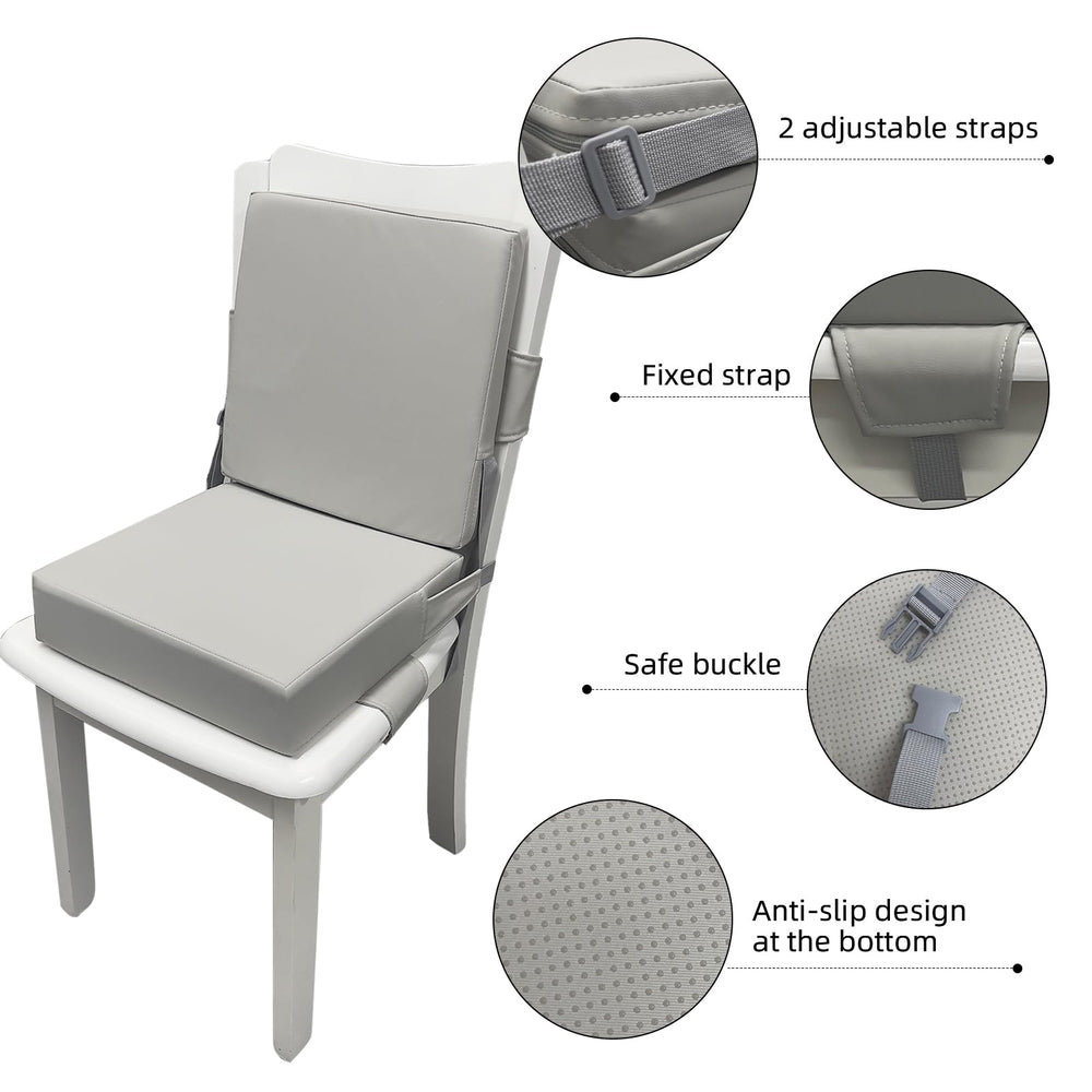 Eiury booster seat comfort PU leather closeup emphasizing durable surface and comfort