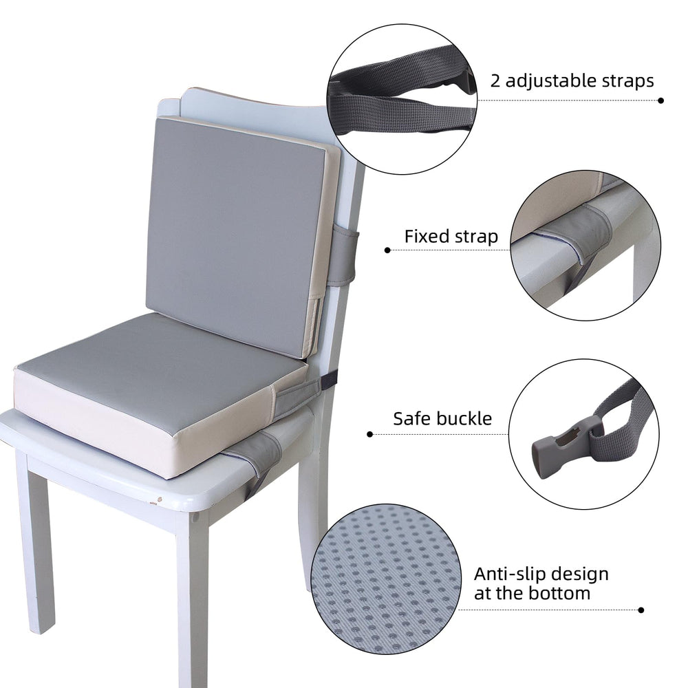 Eiury booster seat use at restaurants shows a compact seating solution for dining out.
