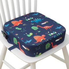 Eiury toddler booster seat blue dinosaur front view supports comfortable dining height