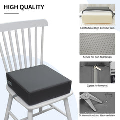 Eiury booster seat safety straps secure on back and seat for stability.