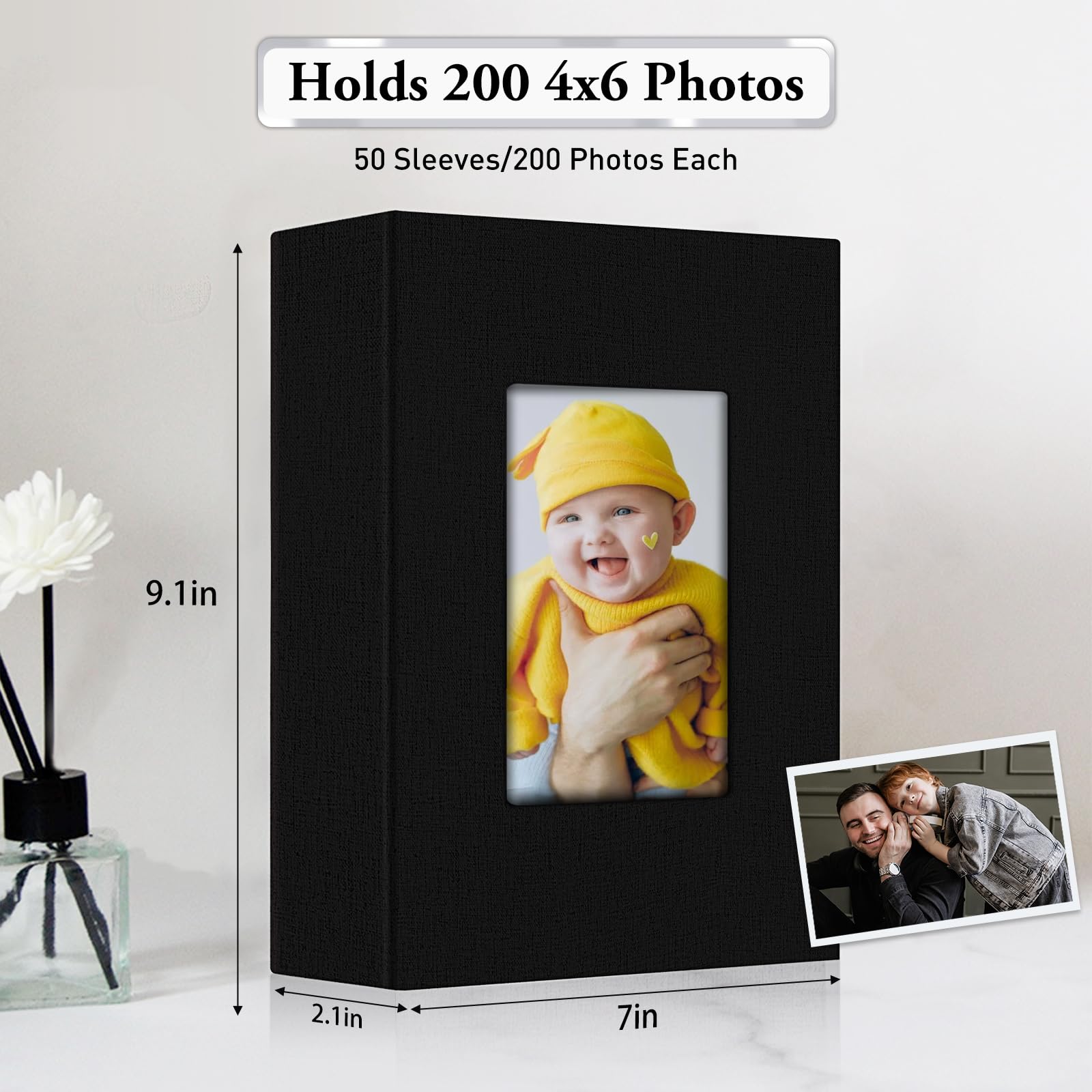 EJBLFE 4x6 photo album interior with 200-slot capacity for family photos