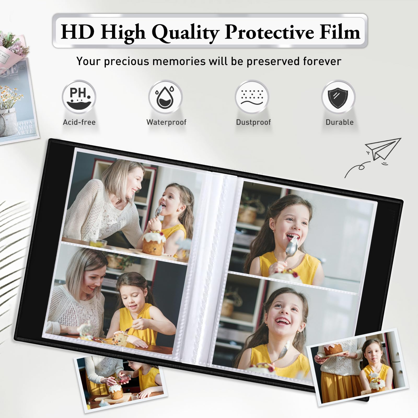 EJBLFE acid-free pages close-up preserving photos without yellowing