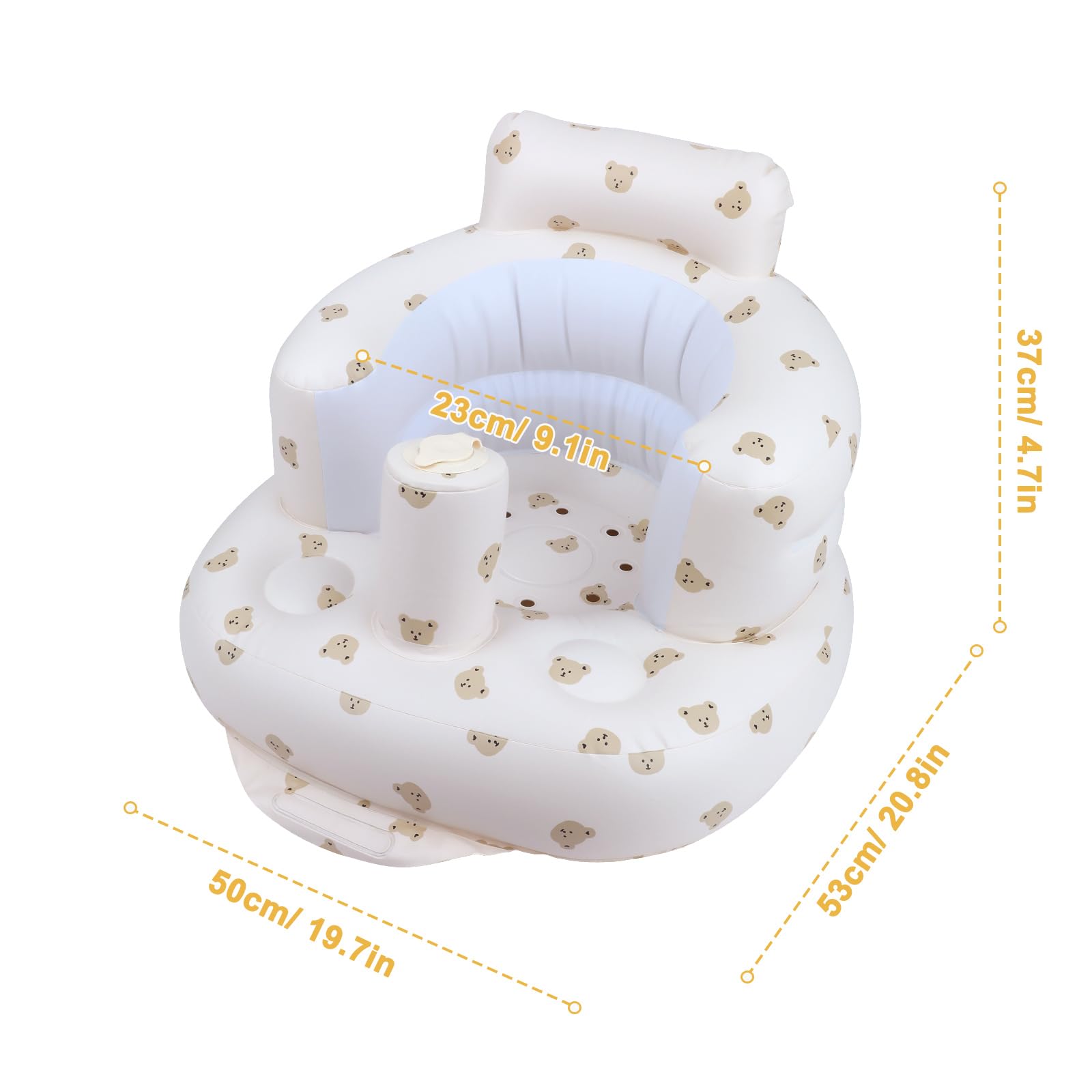 EKEPE Bear Head bionic design mimics gentle arms to comfort infants during sitting