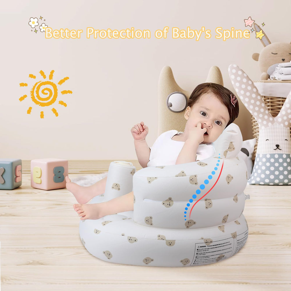 EKEPE Bear Head curved backrest provides soft support as babies learn to sit