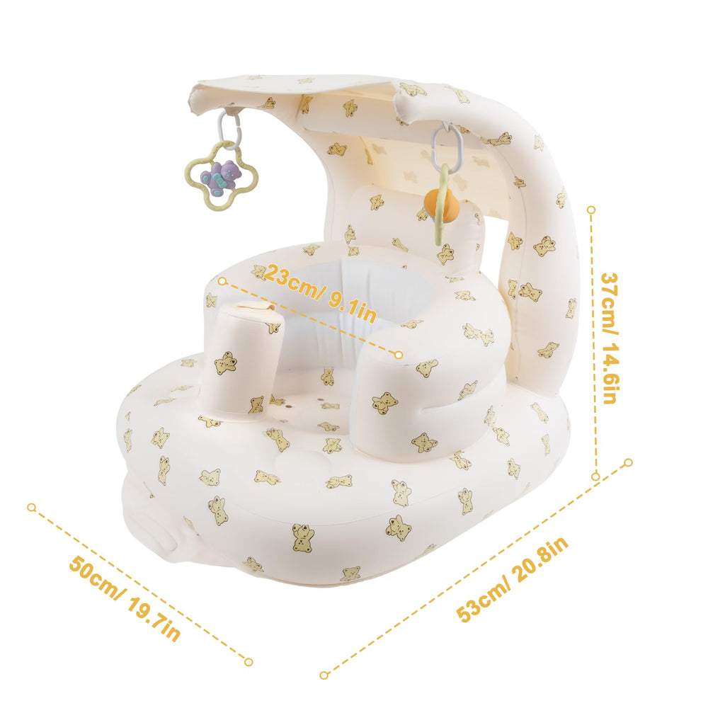EKEPE Bear inflatable baby chair built-in air pump speeds setup.