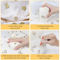 EKEPE Bear inflatable baby chair soft backrest provides gentle support.