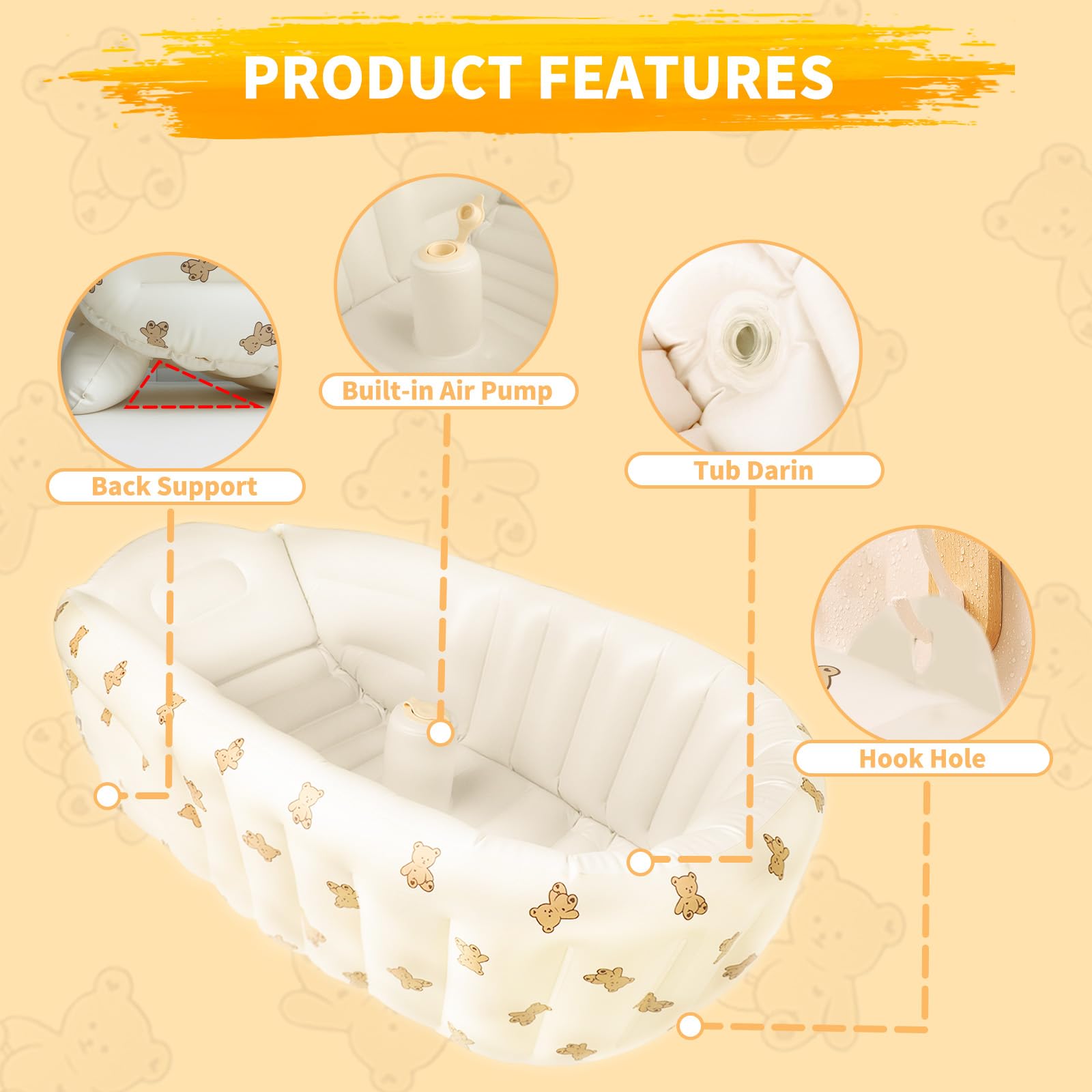 EKEPE Bear multifunctional tub doubles as toy pool for various ages