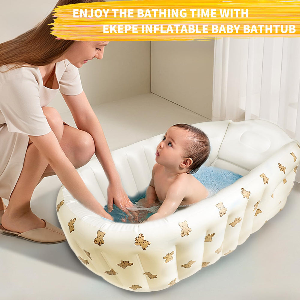 EKEPE Bear thickened PVC tub offers durability and easy cleaning