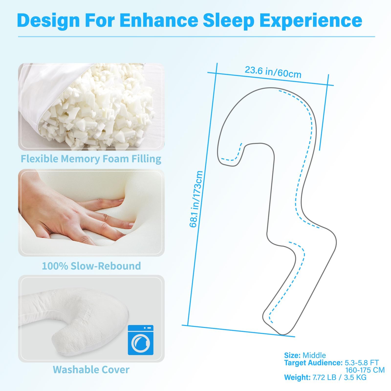 EKEPE adjustable height via inner zippers for personalized firmness.