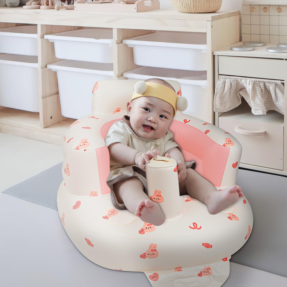 EKEPE inflatable baby chair bunny beach use ready for outdoor seating during beach days.