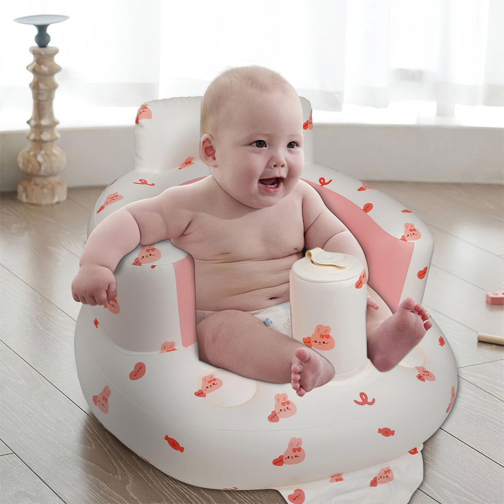 EKEPE inflatable baby chair bunny feeding time stable seating for feeding and storytelling.