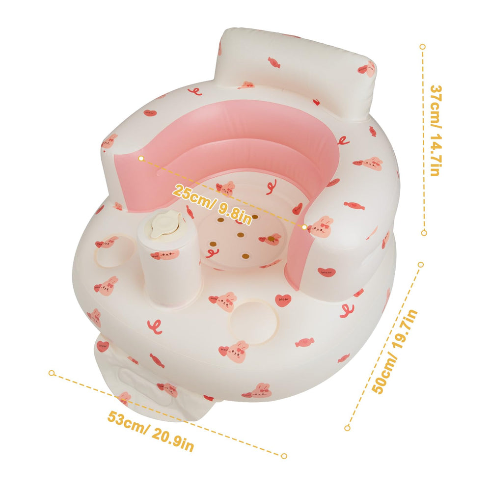 EKEPE inflatable baby chair bunny soft-wrap bionic design conveys gentle embrace during play sessions.