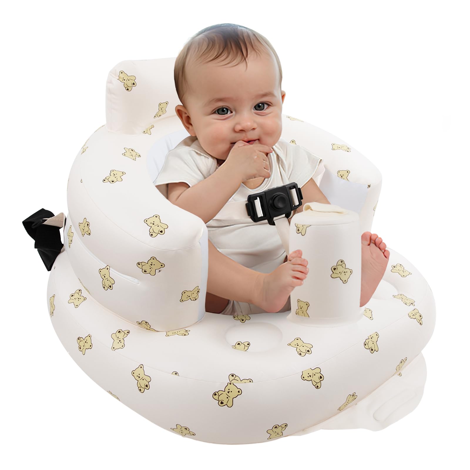 EKEPE inflatable baby seat bear front view — portable infant seating for home or travel