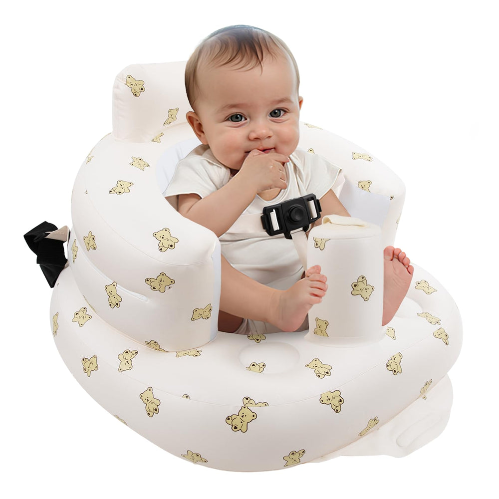 EKEPE inflatable baby seat bear front view — portable infant seating for home or travel