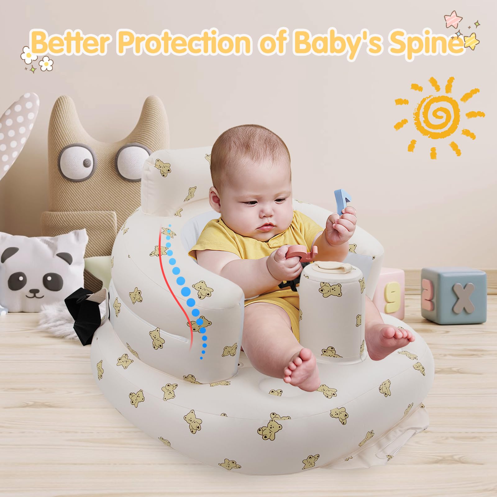 EKEPE inflatable baby seat built-in air pump — quick inflate for on-the-go use